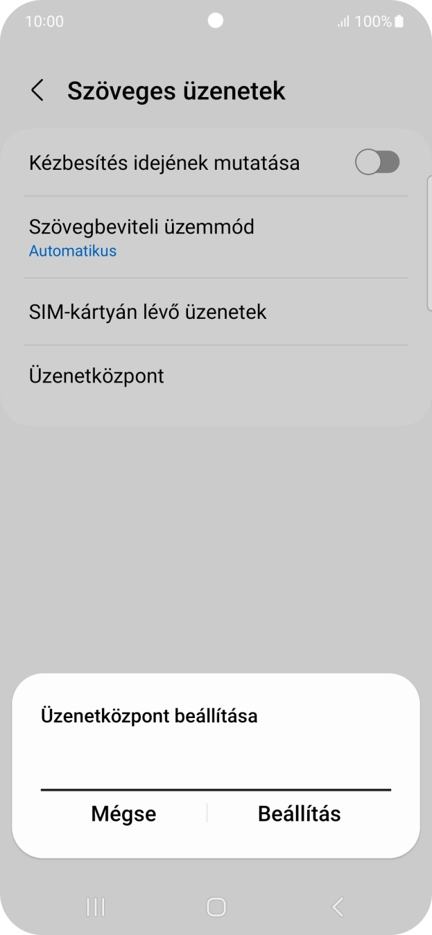 Írd be a +36709996500 számot, és válaszd a Beállítás lehetőséget.