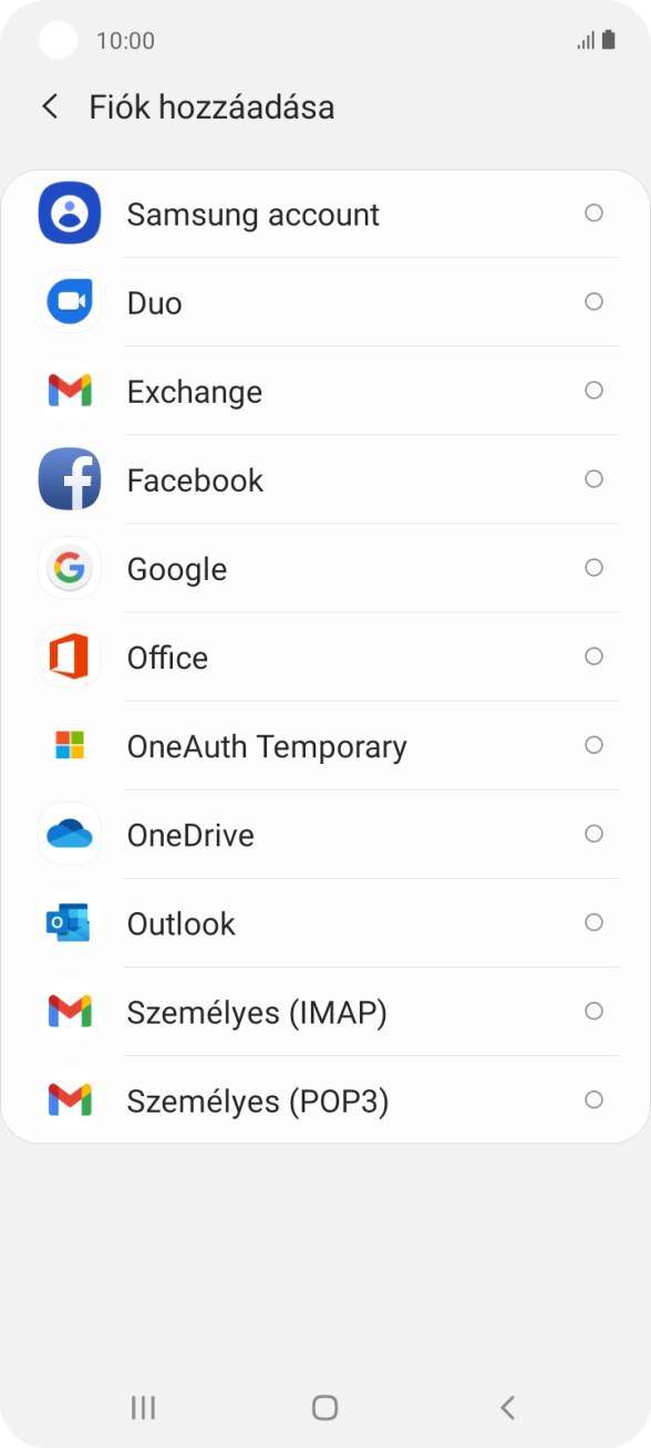 Válaszd a Google lehetőséget.