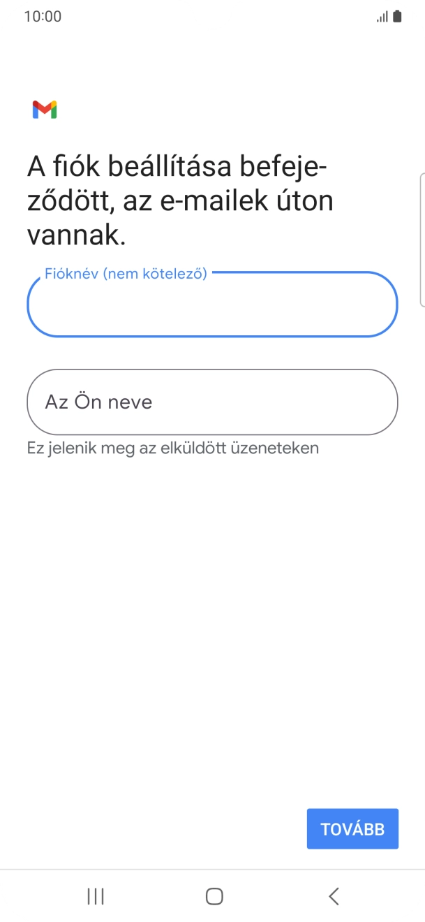 Kattints Az Ön neve mezőre, és írd be a kívánt küldőnevet.