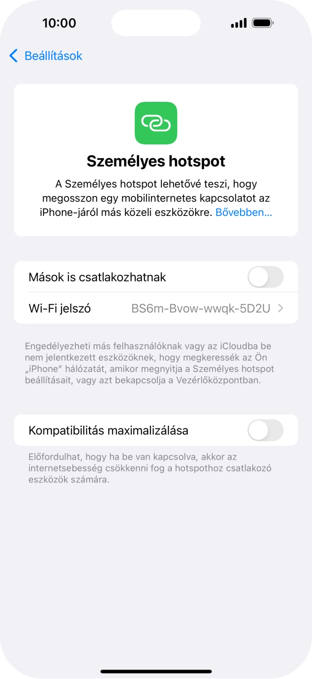 Kattints a Wi-Fi jelszó mezőre, és írd be a kívánt jelszót.