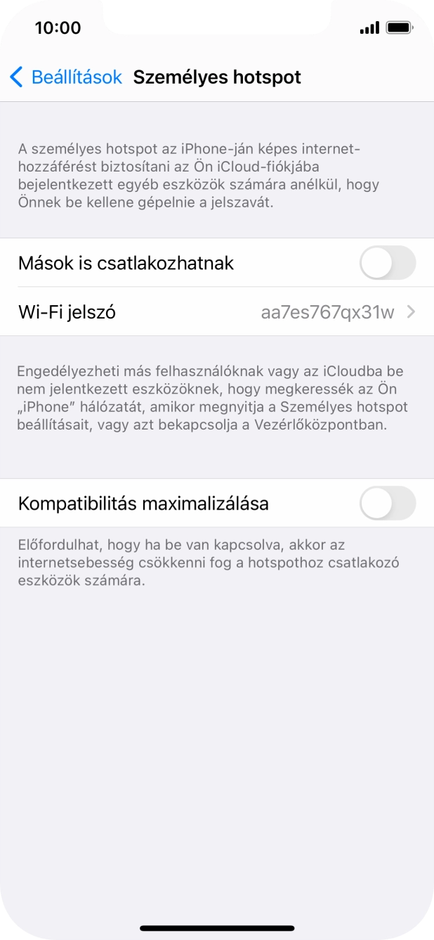Kattints a Wi-Fi jelszó mezőre, és írd be a kívánt jelszót. Kattints a Wi-Fi jelszó mezőre, és írd be a kívánt jelszót.