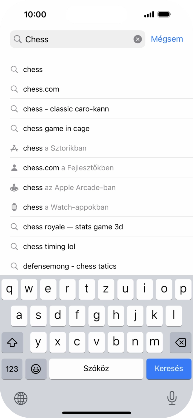 Válaszd a Keresés lehetőséget. Válaszd a Keresés lehetőséget.