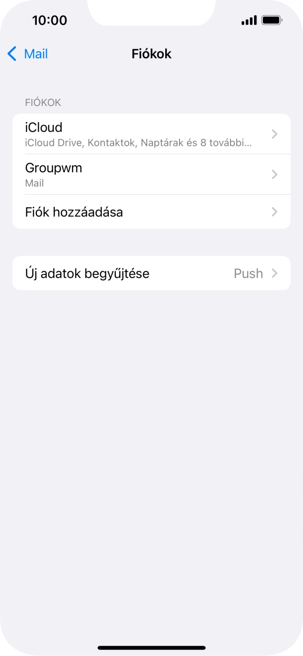 Kattints az imént létrehozott e-mail-fiók nevére.