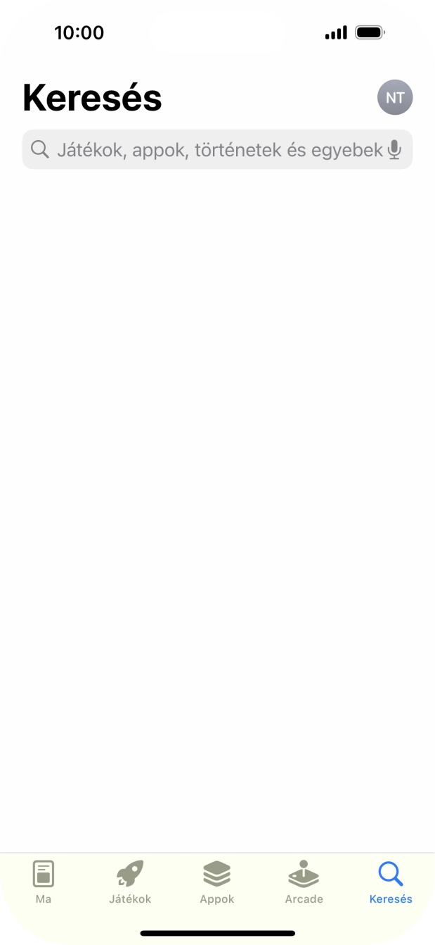 Kattints a keresés mezőre, és írd be a keresett alkalmazás nevét vagy tárgykörét.