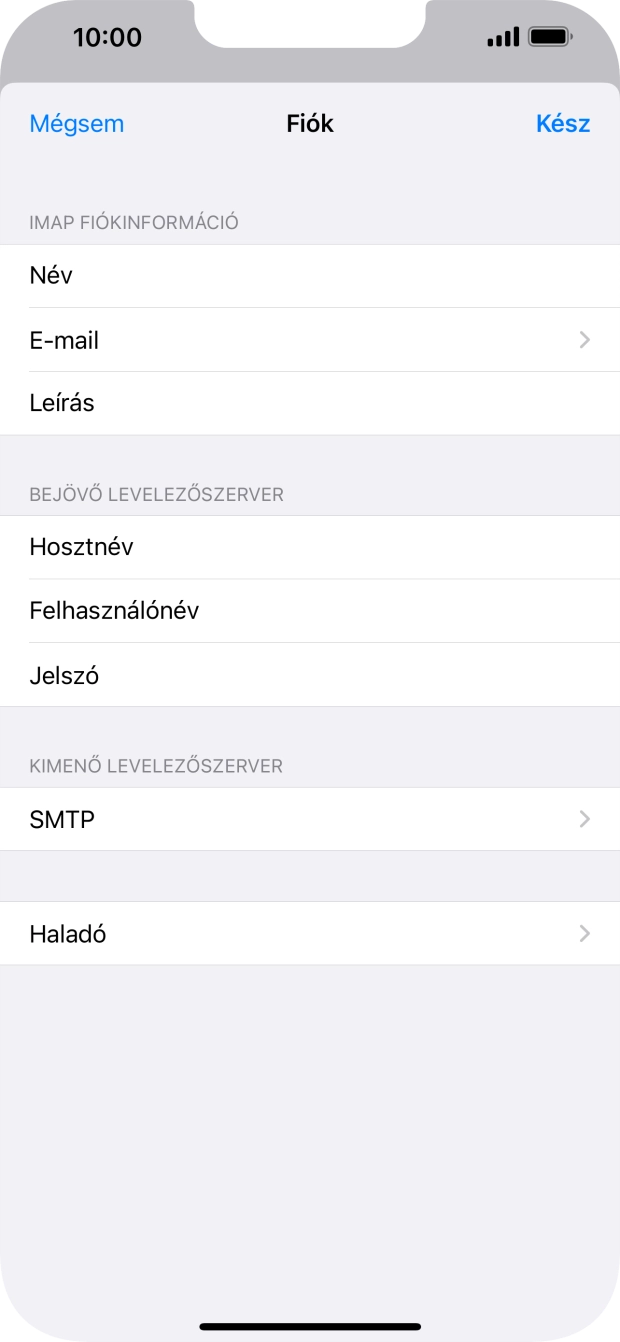 Válaszd az SMTP lehetőséget.