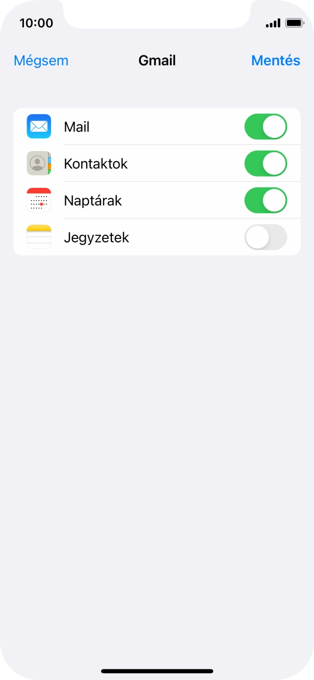 Amennyiben a kijelzőn ez a képernyőkép látható, az e-mail-fiókodat felismerte a rendszer, és automatikusan beállította. Kövesd a képernyőn megjelenő utasításokat további adatok csatolásához, és fejezd be az új fiók létrehozását.