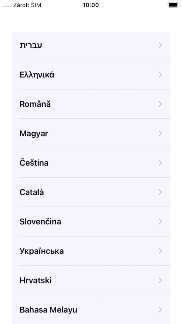Válaszd ki a kívánt nyelvet.