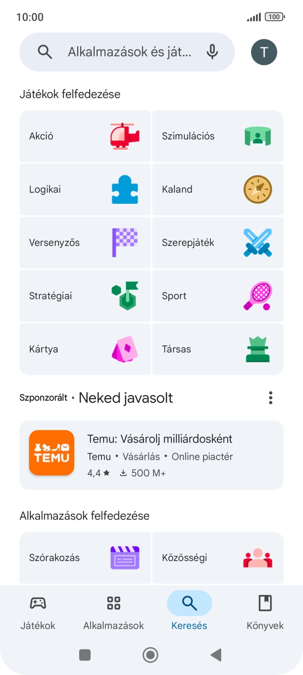 Kattints a keresés mezőre.