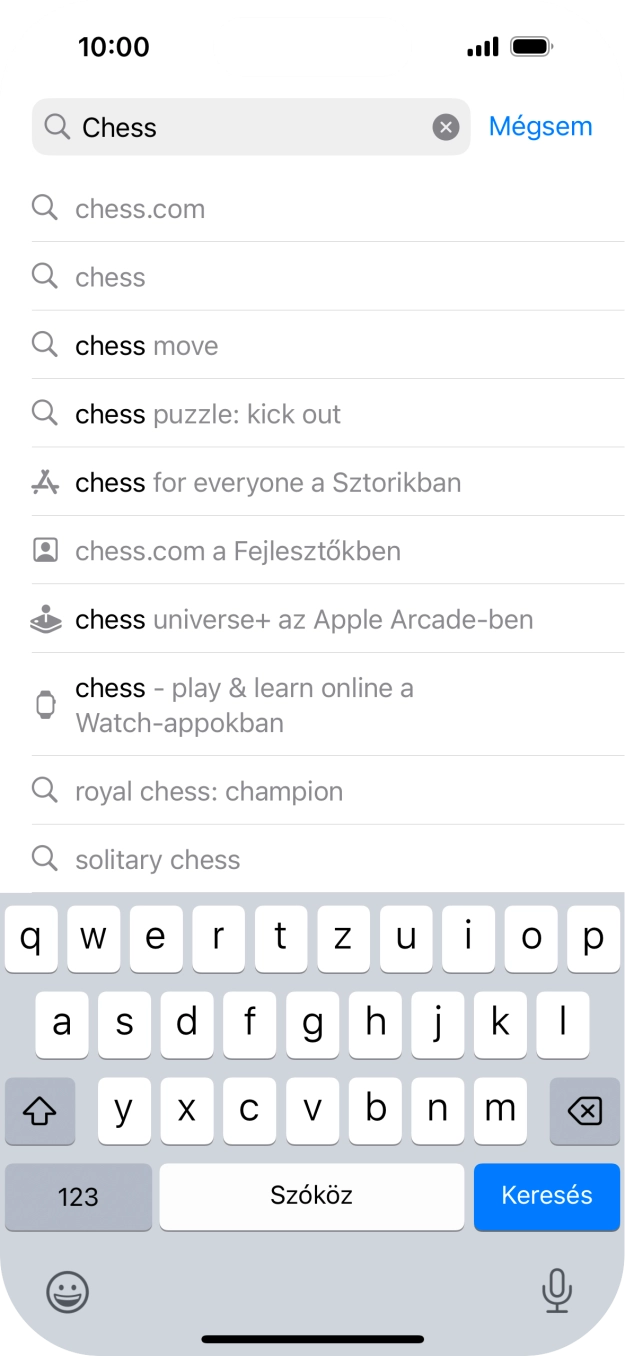 Válaszd a Keresés lehetőséget.