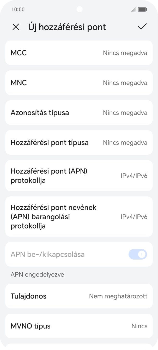 Válaszd az MCC lehetőséget. Válaszd az MCC lehetőséget.