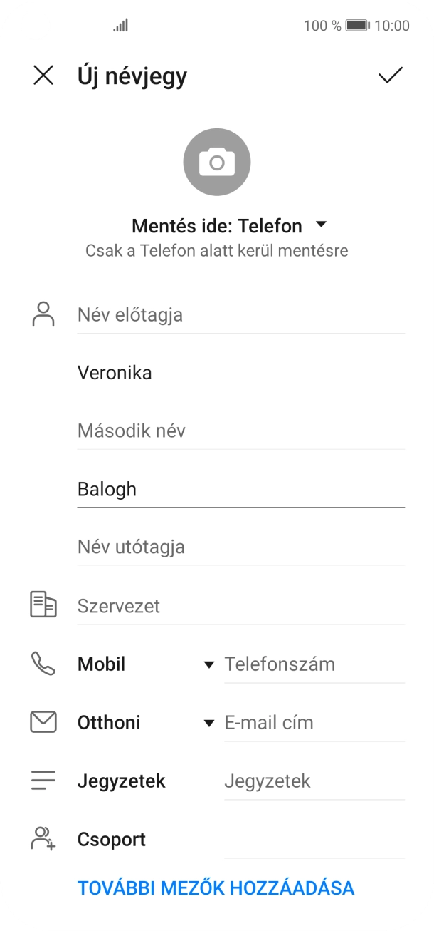 Kattints a Telefonszám mezőre, és írd be a kívánt telefonszámot.