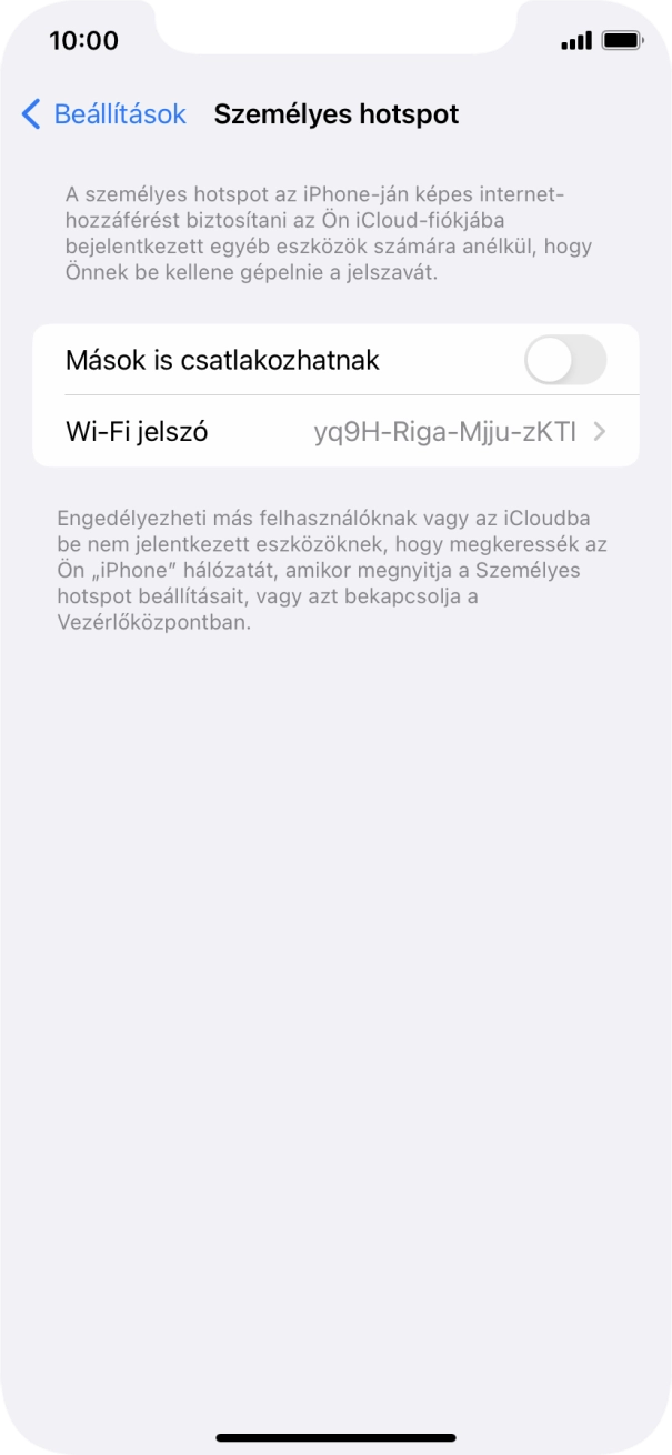 Kattints a Wi-Fi jelszó mezőre, és írd be a kívánt jelszót.