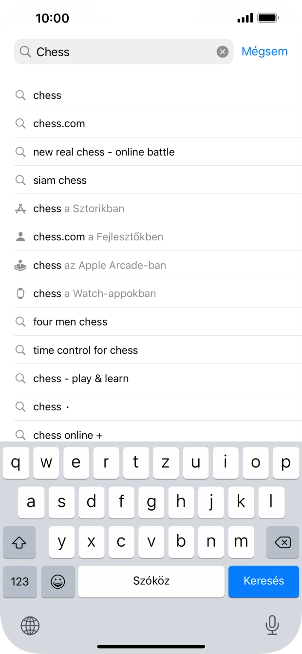 Válaszd a Keresés lehetőséget.