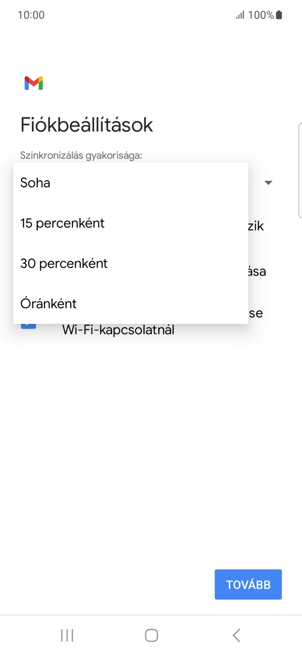 Válaszd ki a kívánt beállítást.