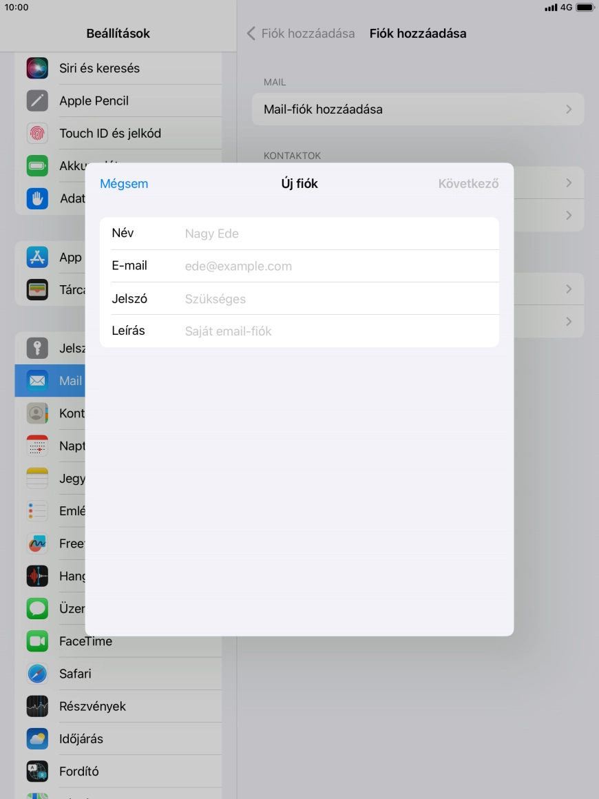 Kattints a Név mezőre, és írd be a kívánt küldőnevet.