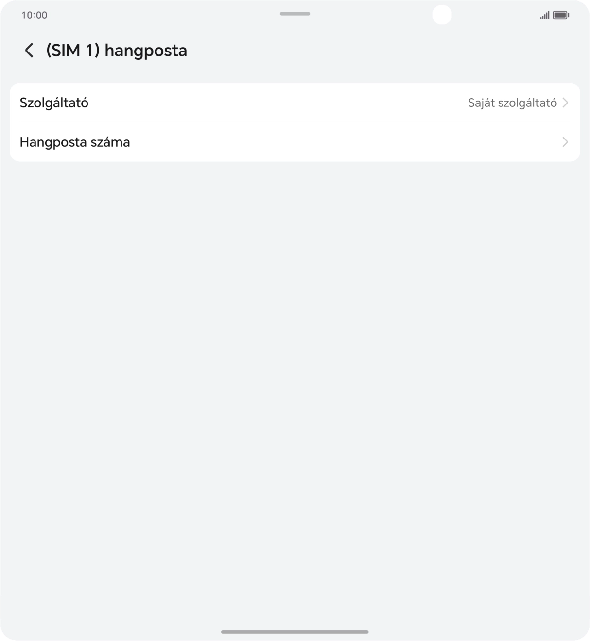 Válaszd a Hangposta száma lehetőséget.