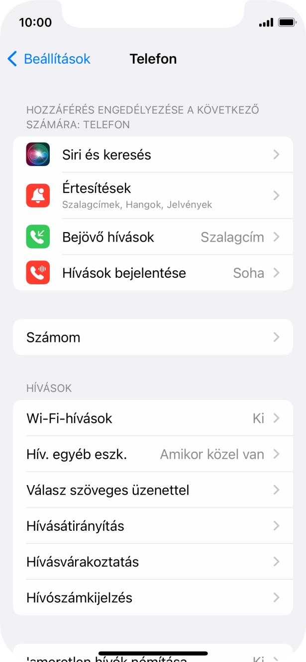 Válaszd a Hívásvárakoztatás lehetőséget.
