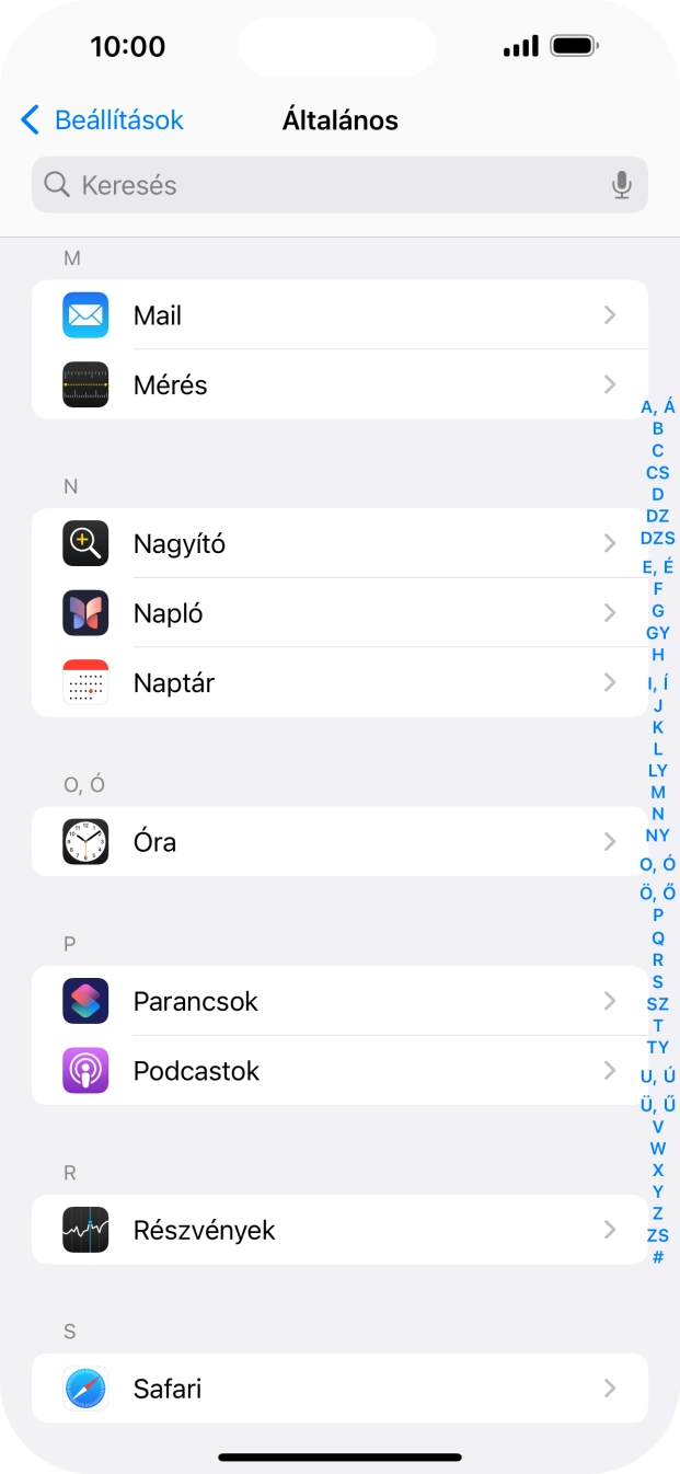 Válaszd a Mail lehetőséget.