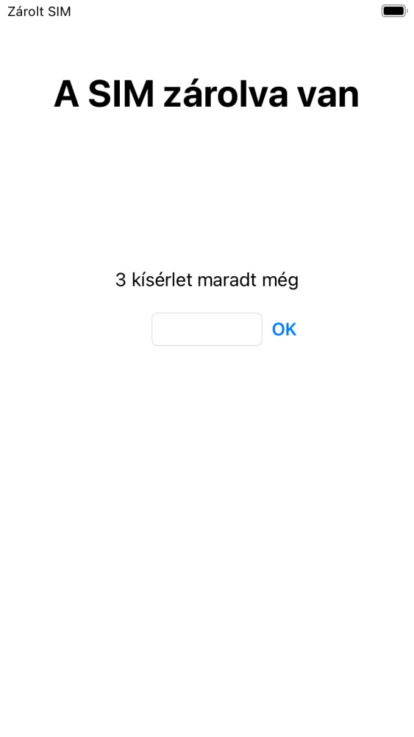 Amennyiben a SIM-kártyád zárolva van, írd be a PIN-kódodat, és válaszd az OK lehetőséget.