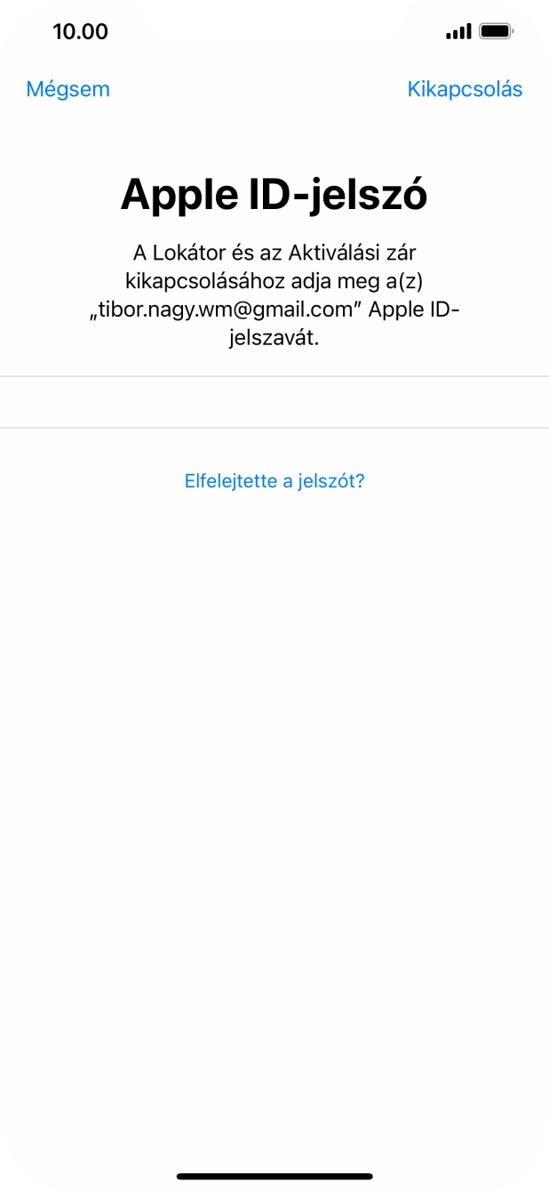 Válaszd a Kikapcsolás lehetőséget.