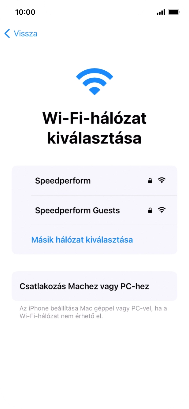 Válaszd ki a kívánt Wi-Fi hálózatot.