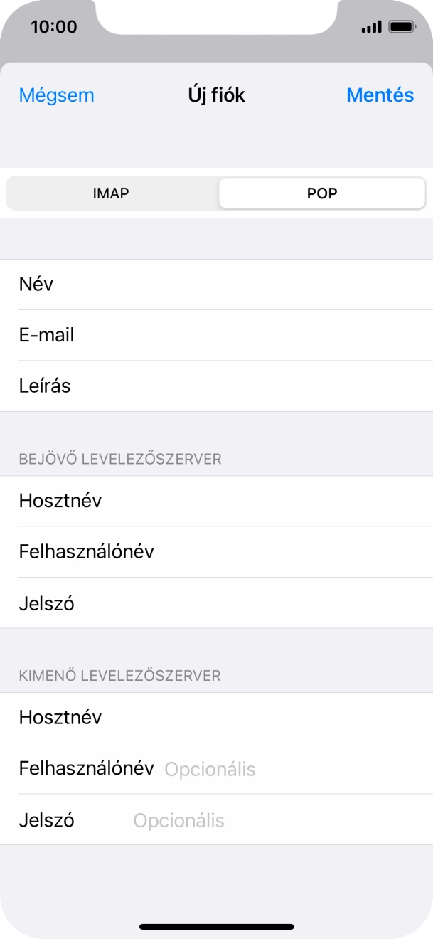 Kattints a Felhasználónév mezőre, és írd be az e-mail-fiókodhoz tartozó felhasználónevet.