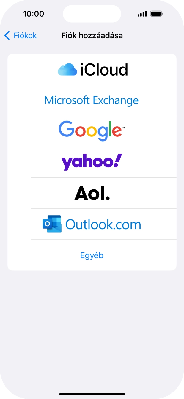 Válaszd az Egyéb lehetőséget.