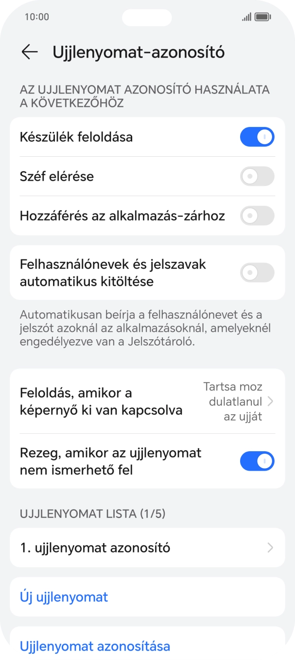 Kattints a kívánt beállítások melletti csúszkákra a funkciók be- vagy kikapcsolásához.
