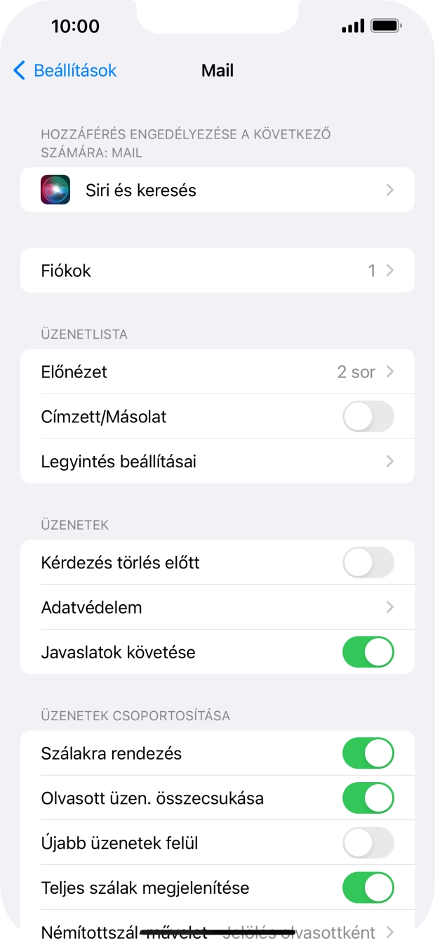 Válaszd a Fiókok lehetőséget.