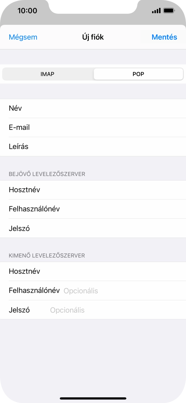 Kattints a Felhasználónév mezőre, és írd be az e-mail-fiókodhoz tartozó felhasználónevet.