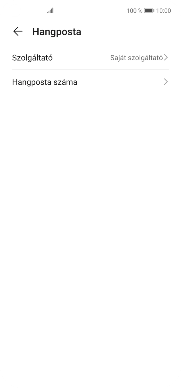 Válaszd a Hangposta száma lehetőséget.