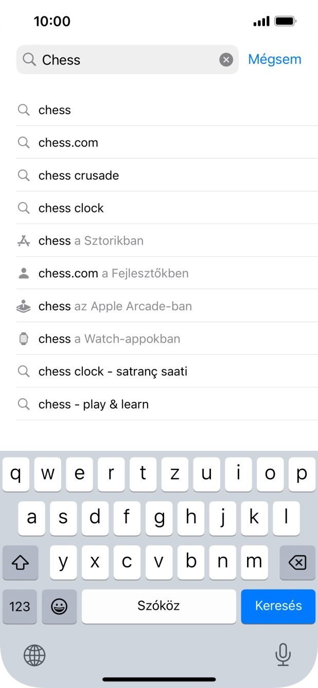 Válaszd a Keresés lehetőséget.
