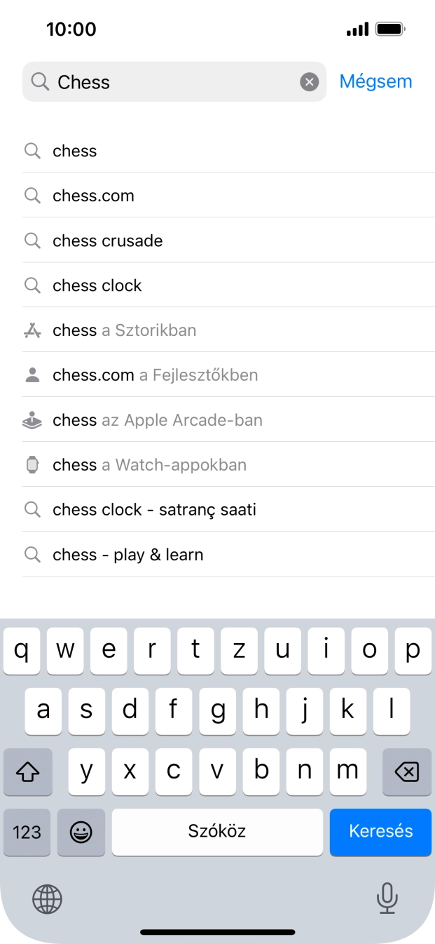 Válaszd a Keresés lehetőséget. Válaszd a Keresés lehetőséget.