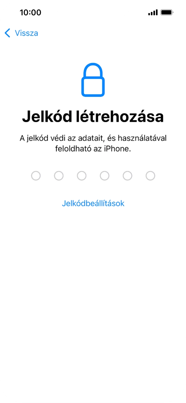 Válaszd a Jelkódbeállítások lehetőséget.