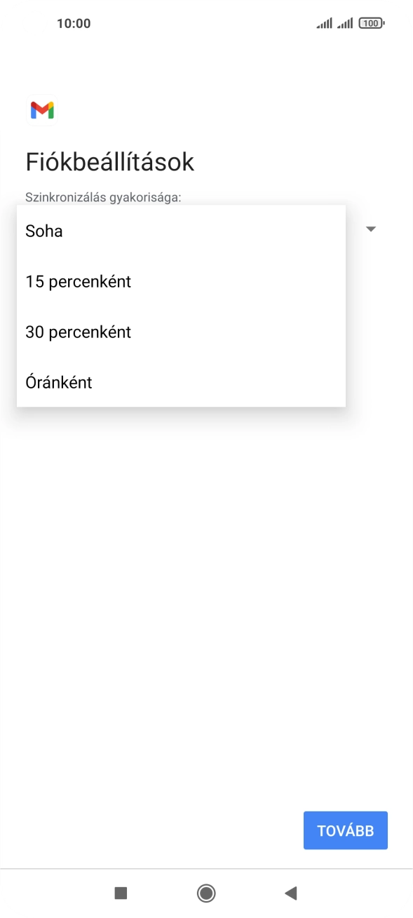 Válaszd ki a kívánt beállítást.