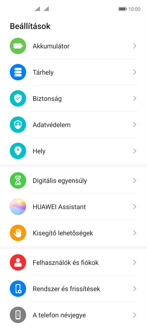 Válaszd a Felhasználók és fiókok lehetőséget.