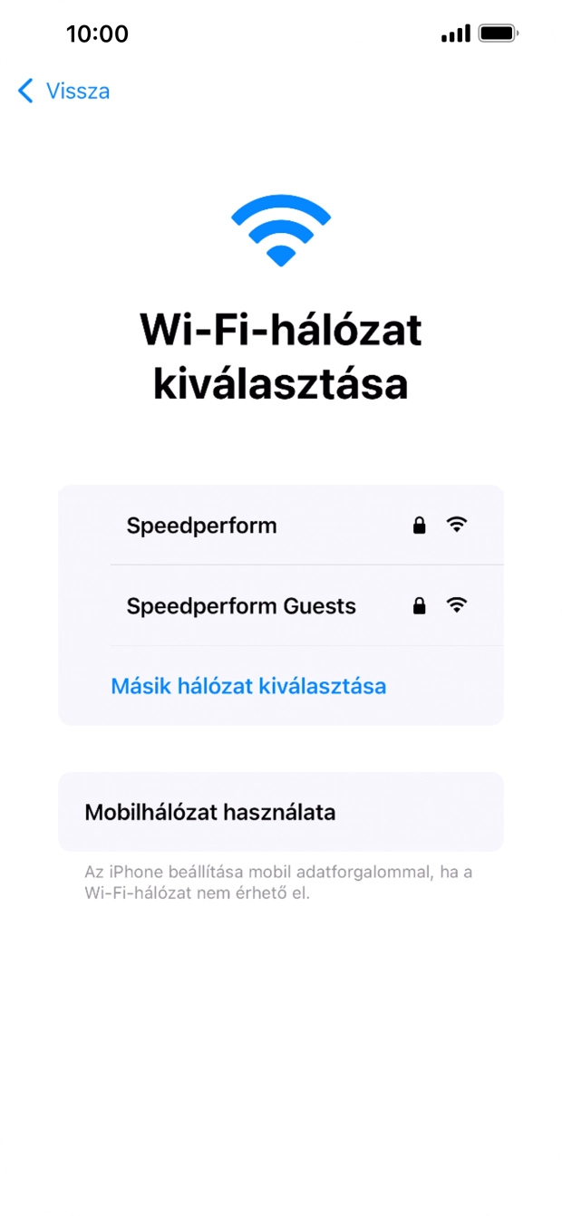 Válaszd ki a kívánt Wi-Fi hálózatot.