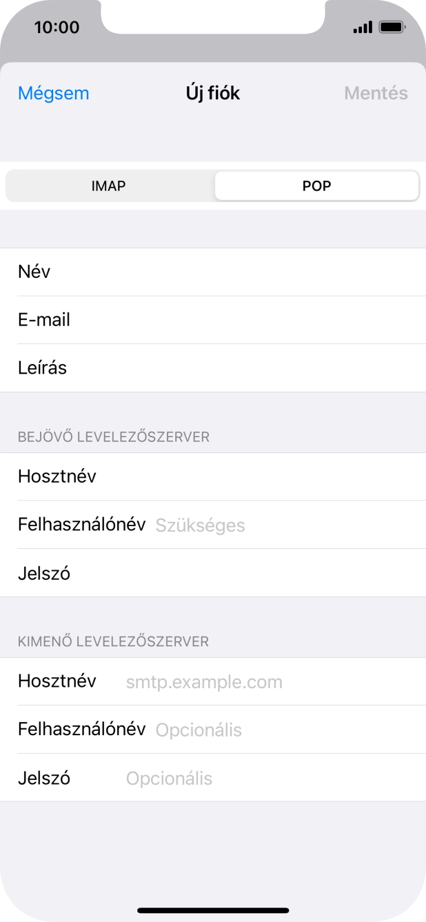 Kattints a Felhasználónév mezőre, és írd be az e-mail-fiókodhoz tartozó felhasználónevet.