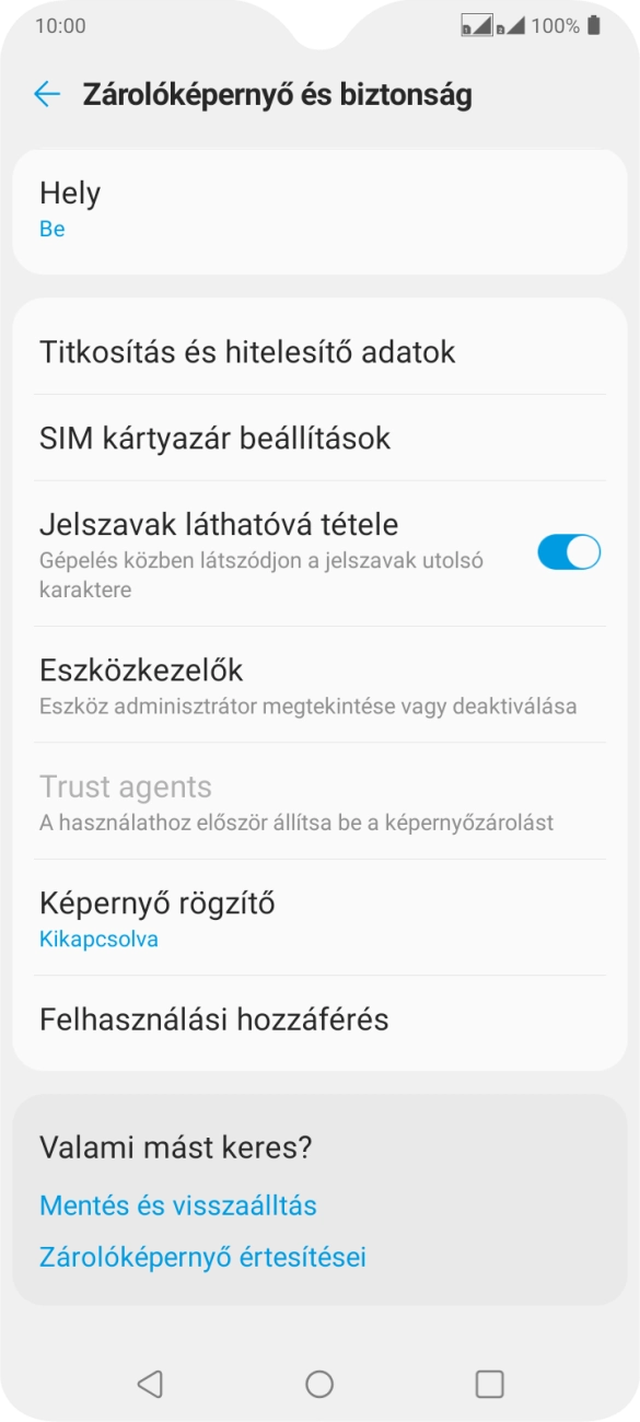 Válaszd a SIM kártyazár beállítások lehetőséget. Válaszd a SIM kártyazár beállítások lehetőséget.