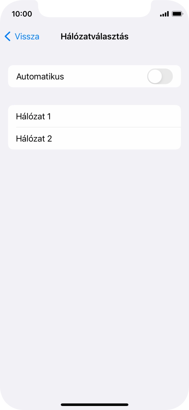 Ha kikapcsolod a funkciót, válaszd a kívánt hálózatot.