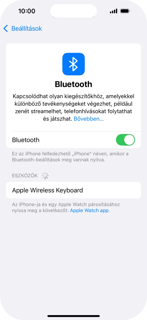 Válaszd ki a kívánt Bluetooth-eszközt, és kövesd a kijelzőn megjelenő utasításokat annak telefonodhoz történő csatlakoztatásához.