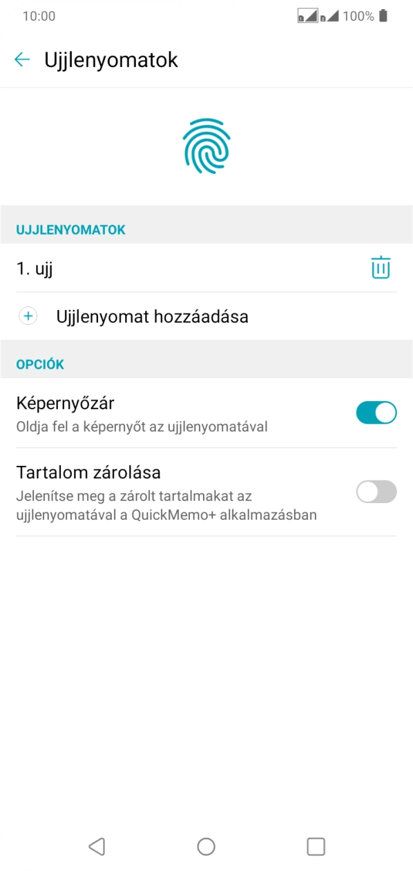 Kattints a kívánt beállítások melletti csúszkára Kattints a kívánt beállítások melletti csúszkára