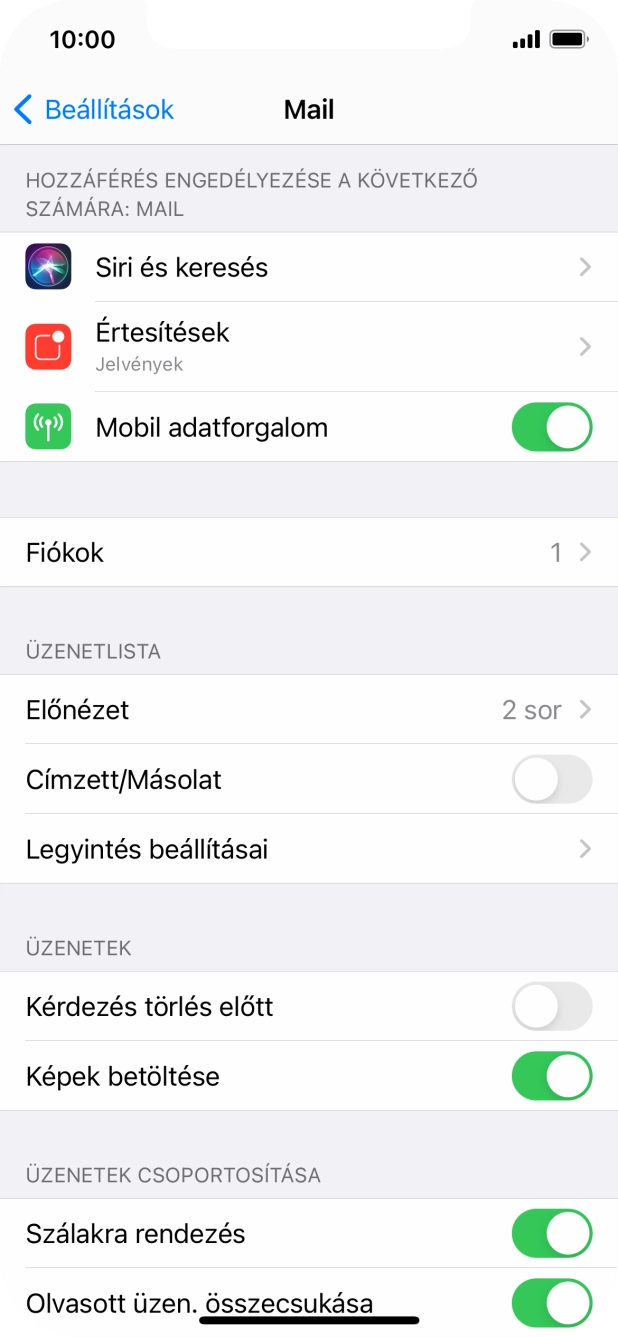Válaszd a Fiókok lehetőséget.