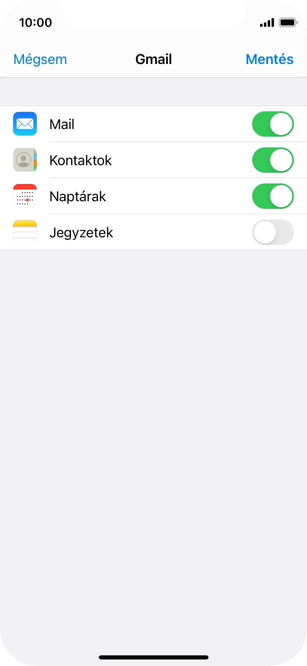 Amennyiben a kijelzőn ez a képernyőkép látható, az e-mail-fiókodat felismerte a rendszer, és automatikusan beállította. Kövesd a képernyőn megjelenő utasításokat  további adatok csatolásához, és fejezd be az új fiók létrehozását.