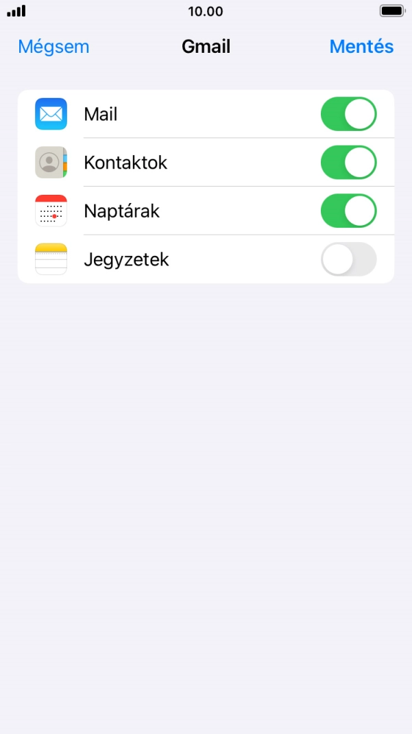 Amennyiben a kijelzőn ez a képernyőkép látható, az e-mail-fiókodat felismerte a rendszer, és automatikusan beállította. Kövesd a képernyőn megjelenő utasításokat  további adatok csatolásához, és fejezd be az új fiók létrehozását.