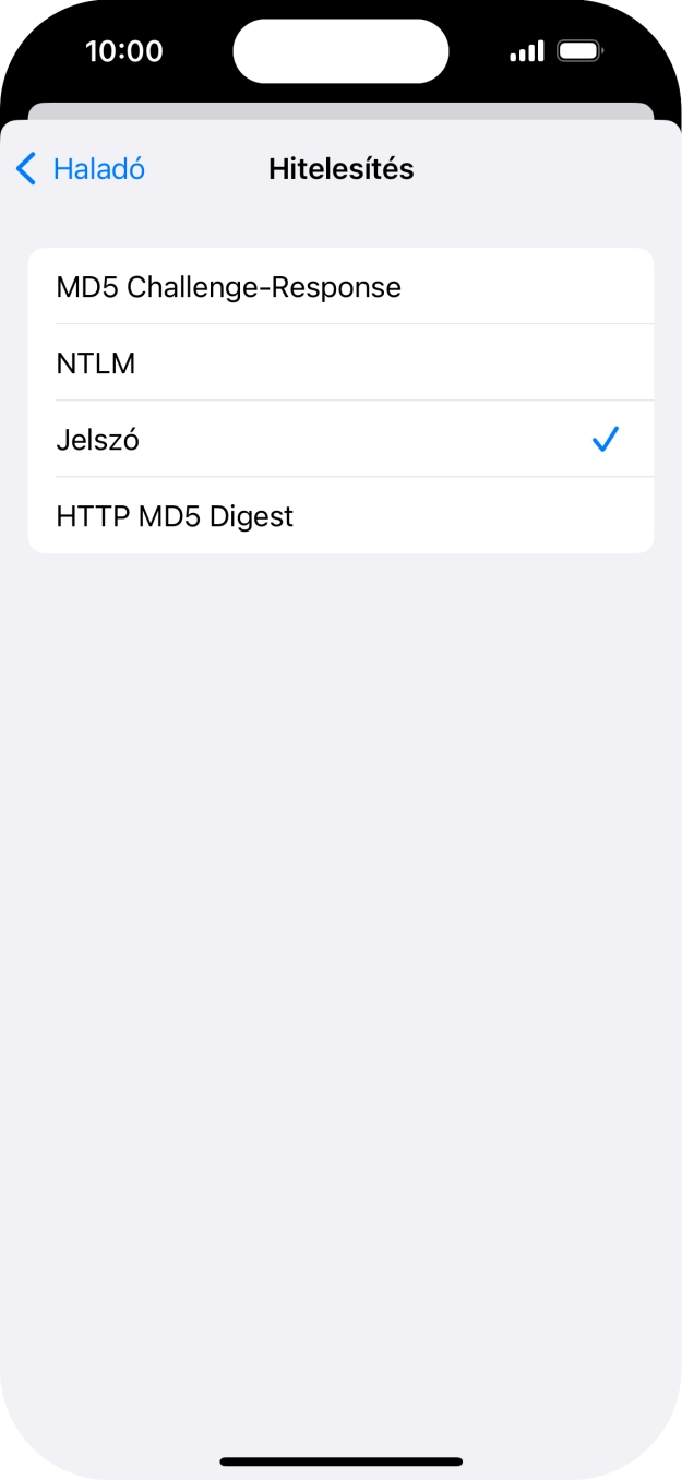Válaszd a Jelszó lehetőséget.