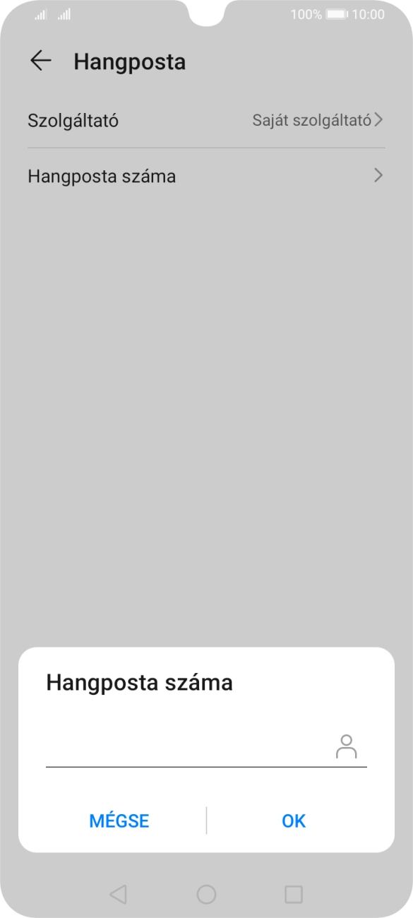 Írd be azt, hogy +36709090999, és válaszd az OK lehetőséget.
