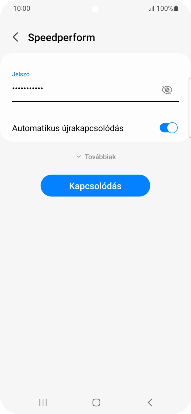 Írd be a Wi-Fi hálózatodhoz tartózó jelszót, és válaszd a Kapcsolódás lehetőséget. Írd be a Wi-Fi hálózatodhoz tartózó jelszót, és válaszd a Kapcsolódás lehetőséget.