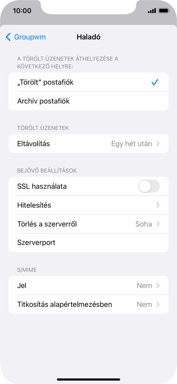 Válaszd a Hitelesítés lehetőséget.
