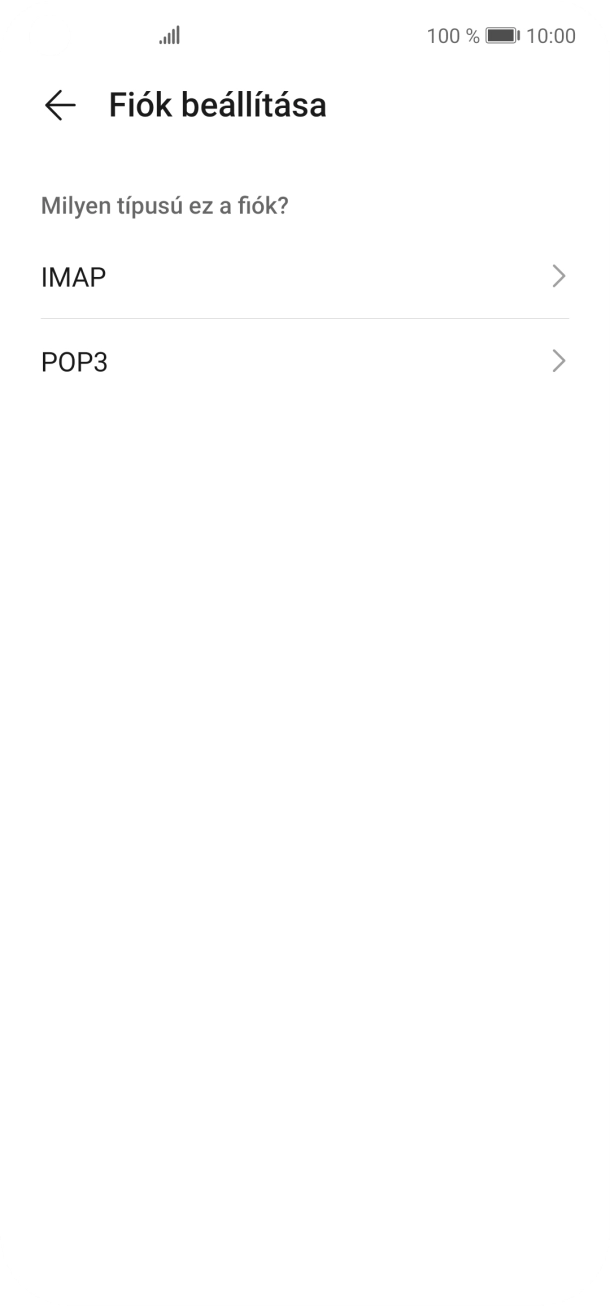 Válaszd a POP3 lehetőséget.